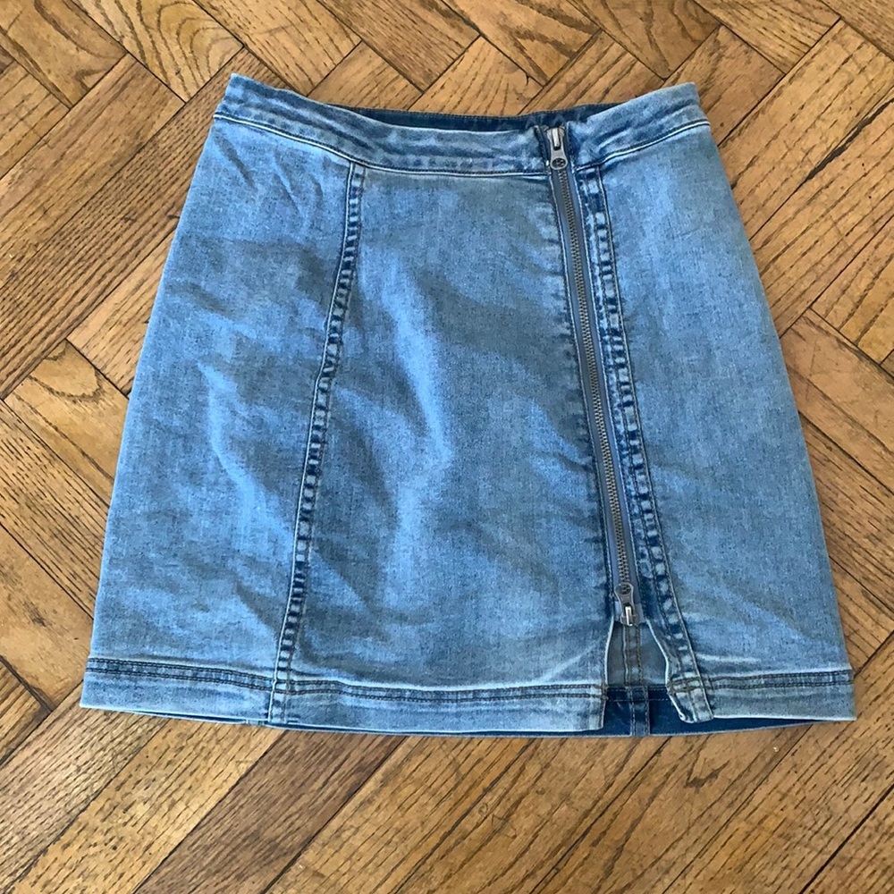 Free People Denim Skirt with side zip